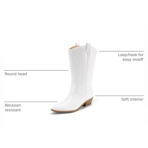 White Western Cowboy Boots like new with box - Picture 4 of 7